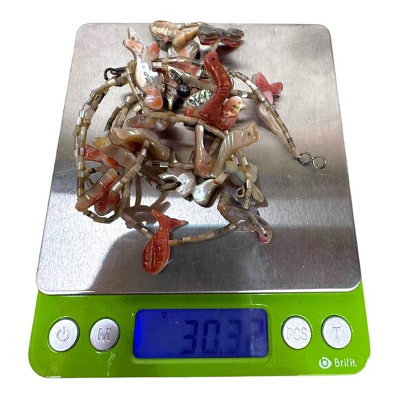 Vintage Zuni Bird Fish Fetish Necklace Matching Earrings Carved Native American - Picture 15 of 15